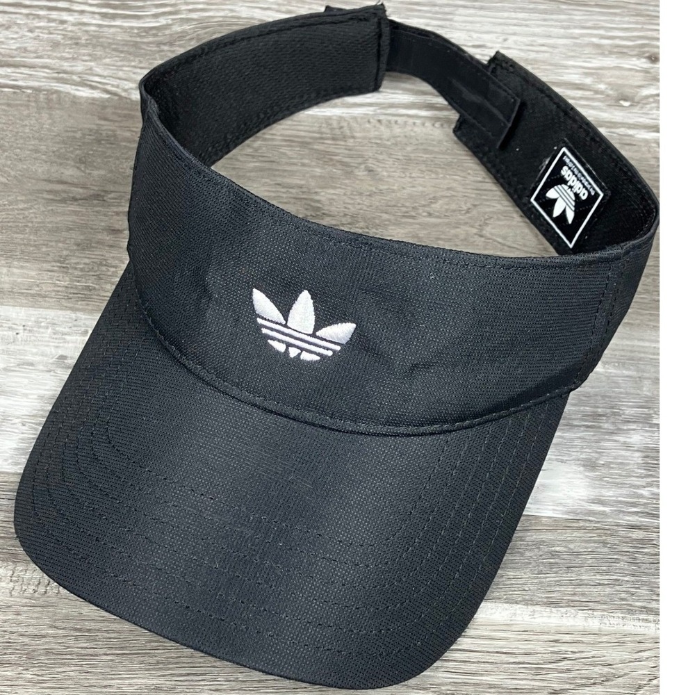 Adidas Originals Trefoil Visor Black Adjustable Sport Sun Hat Headband